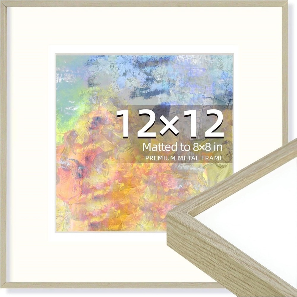 Set of 4 Premium Metal Frame 12x12 matted to 8x8
